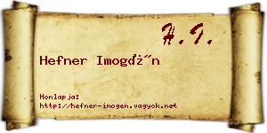 Hefner Imogén névjegykártya